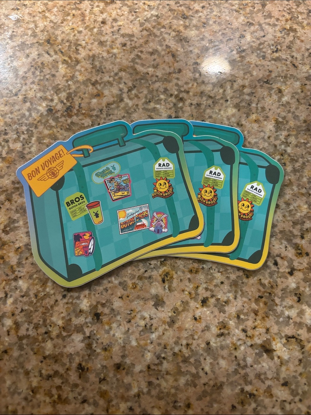 Dutch Bros Teal Suitcase Sticker